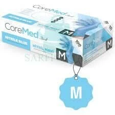 Bimel CoreMed Pudrasız Mavi Nitril Muayene Eldiveni Medium (M) 100’lü Paket