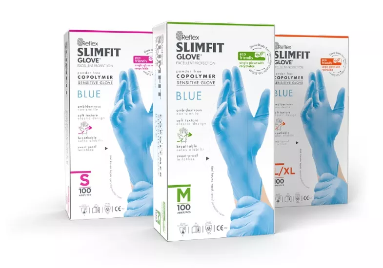 Reflex Slimfit Mavi Copolymer Eldiven Large (L) 100’lü Paket