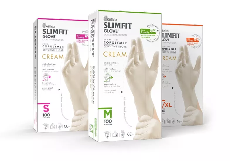 Reflex Slimfit Krem Copolymer Eldiven Large (L) 100’lü Paket
