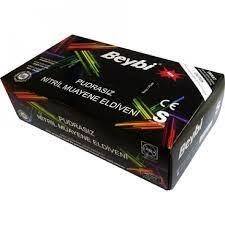 Beybi Pudrasız Siyah Nitril Muayene Eldiveni Small (S) 100’lü Paket