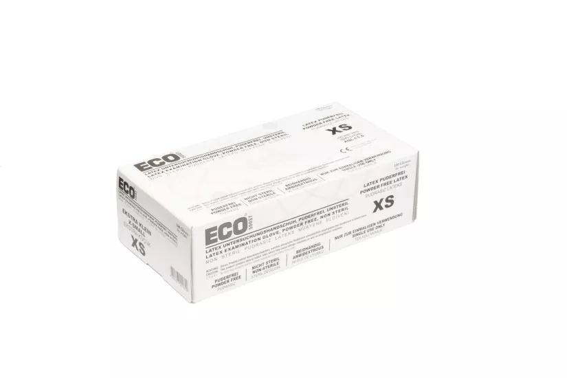 ECO Pudrasız Lateks Muayene Eldiveni X-Small (XS) 100’lü Paket