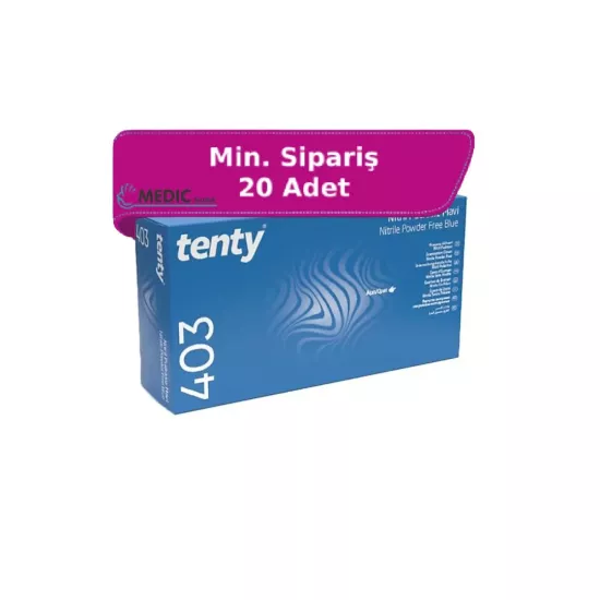 Tenty 403 Plus Mavi Nitril Muayene Eldiveni Small (S) 100’lü Paket