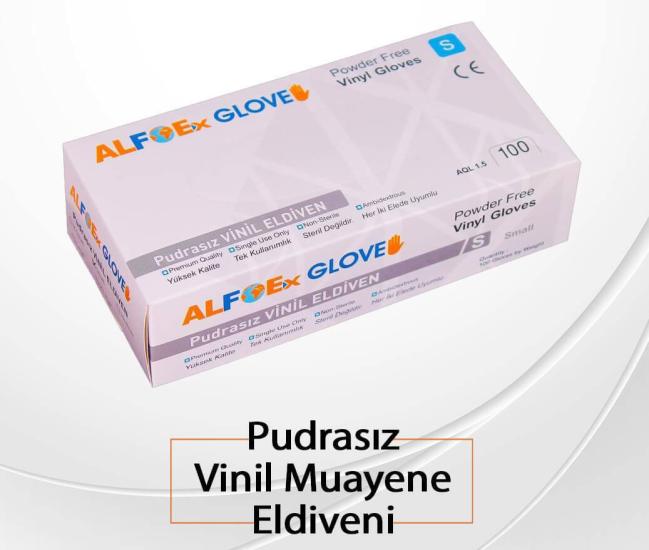 ALFOEx Şeffaf Vinil Eldiven Small (S) 100’lü Paket