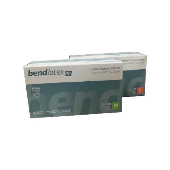 Bend Latex PF Pudrasız Lateks Eldiven Large (L) 100’lü Paket