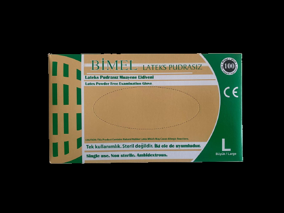 Bimel CoreMed Pudrasız Lateks Muayene Eldiveni Large (L) 100’lü Paket