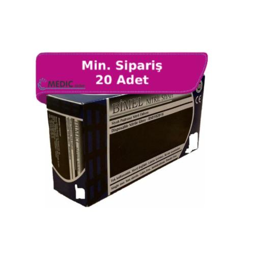 Bimel CoreMed Siyah Nitril Muayene Eldiveni Medium (M) 100’lü Paket