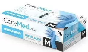 Bimel CoreMed Mavi Nitril Muayene Eldiveni Medium (M) 100’lü Paket