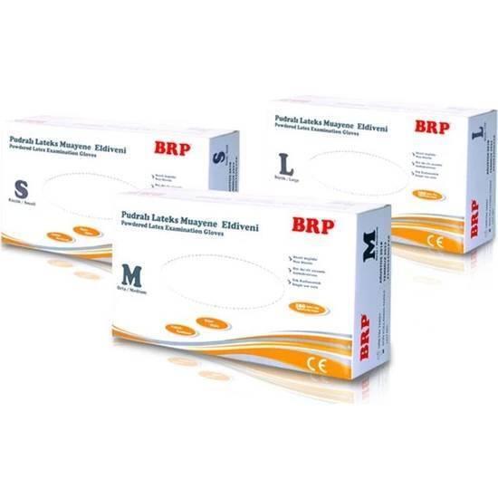 BRP Pudralı Lateks Muayene Eldiveni Small (S) 100’lü Paket