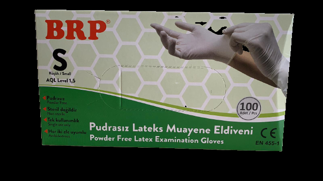 BRP Pudrasız Lateks Muayene Eldiveni Small (S) 100’lü Paket