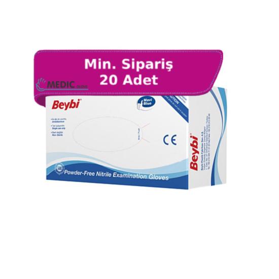 Beybi Mavi Nitril Muayene Eldiveni Medium (M) 100’lü Paket