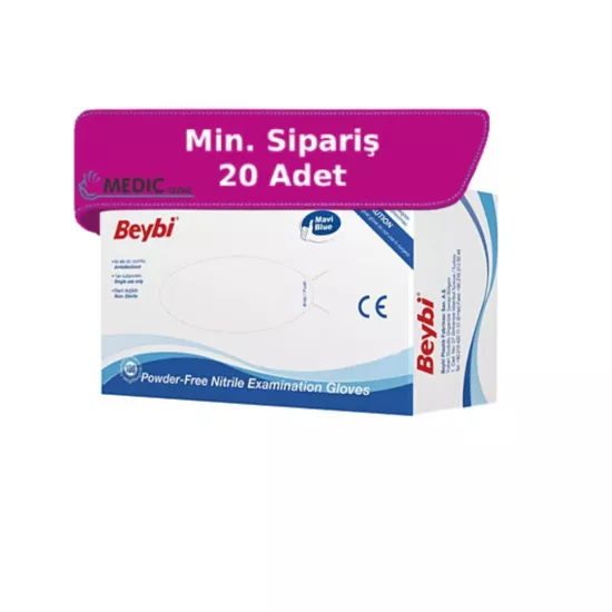 Beybi Mavi Nitril Muayene Eldiveni X-Small (XS) 100’lü Paket