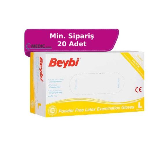 Beybi Pudrasız Lateks Muayene Eldiveni Large (L) 100’lü Paket