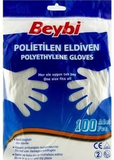 Beybi PET Polietilen Şeffaf Eldiven 100’lü Paket