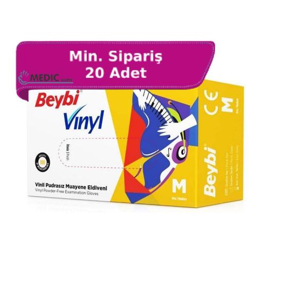Beybi Pudrasız Vinil Muayene Eldiveni Medium (M) 100’lü Paket
