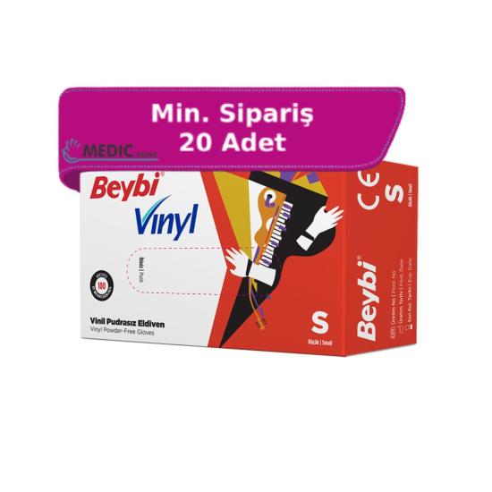 Beybi Pudrasız Vinil Muayene Eldiveni Small (S) 100’lü Paket