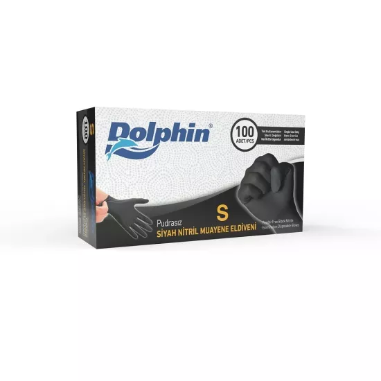 Dolphin Çok Amaçlı Siyah Nitril Eldiven Small (S) 100’lü Paket