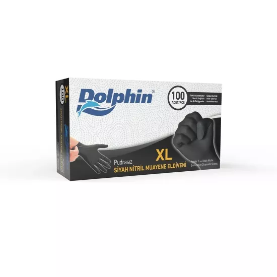 Dolphin Çok Amaçlı Siyah Nitril Eldiven X-Large (XL) 100’lü Paket