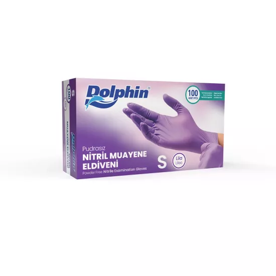 Dolphin Lila Nitril Muayene Eldiveni Small (S) 100’lü Paket