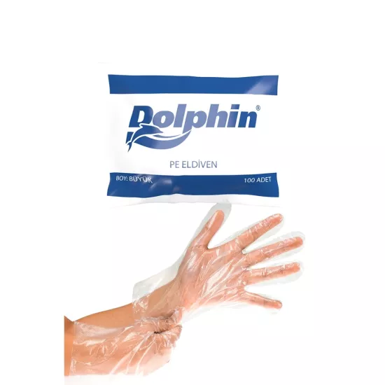 Dolphin Şeffaf PE Polietilen Eldiven 100’lü Paket