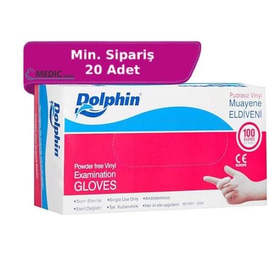 Dolphin Pudrasız Vinil Muayene Eldiveni Medium (M) 100’lü Paket
