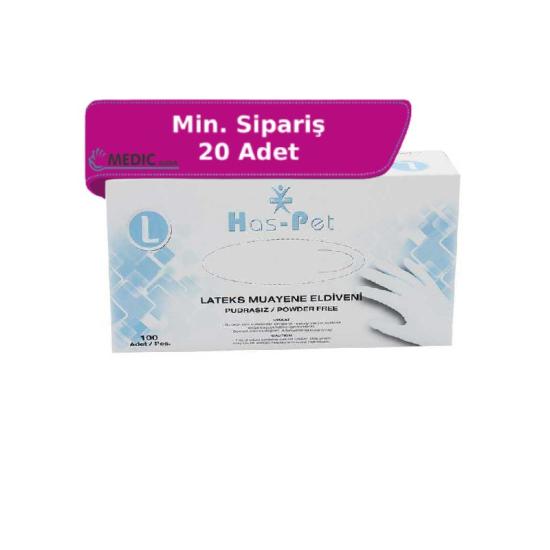 Has-Pet Pudrasız Lateks Eldiven XL 100’lü Paket