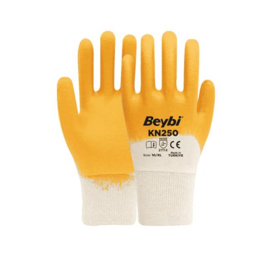 Beybi KN250 Pamuk Nitril İş Eldiveni