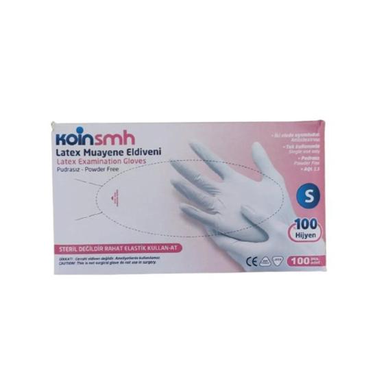 Koinsmh Pudralı Lateks Muayene Eldiveni Small (S) 100’lü Paket