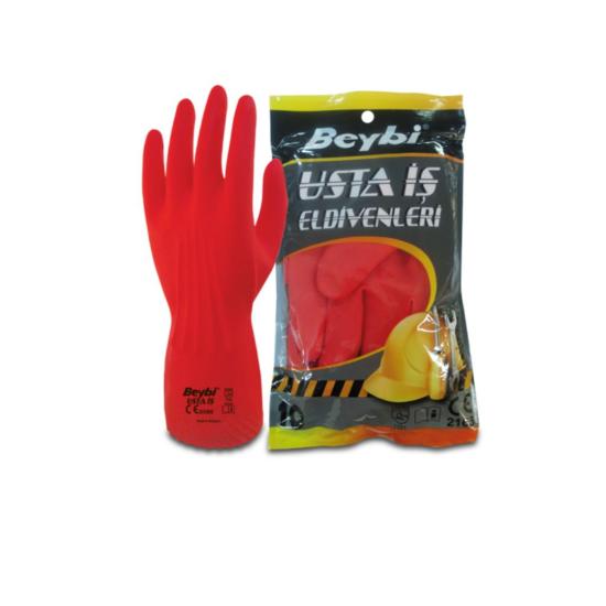 Beybi Usta İş Kırmızı Lateks Eldiven