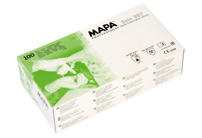 Mapa Solo 997 Mavi Nitril Eldiven Medium (M) 100’lü Paket