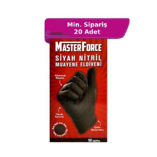 MasterForce Siyah Nitril İş Eldiveni X-Large (XL) 50’li Paket