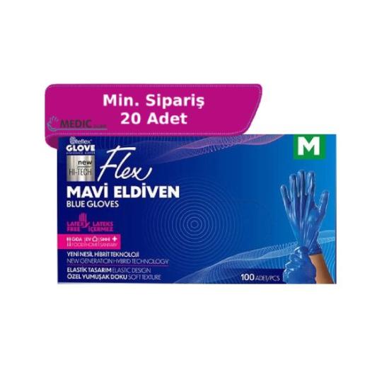 Reflex Flex Hi-Tech Mavi TPE Eldiven Medium (M) 100’lü Paket