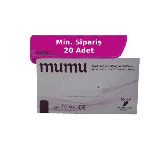 Mumu Mavi Nitril Muayene Eldiveni Medium (M) 100’lü Paket