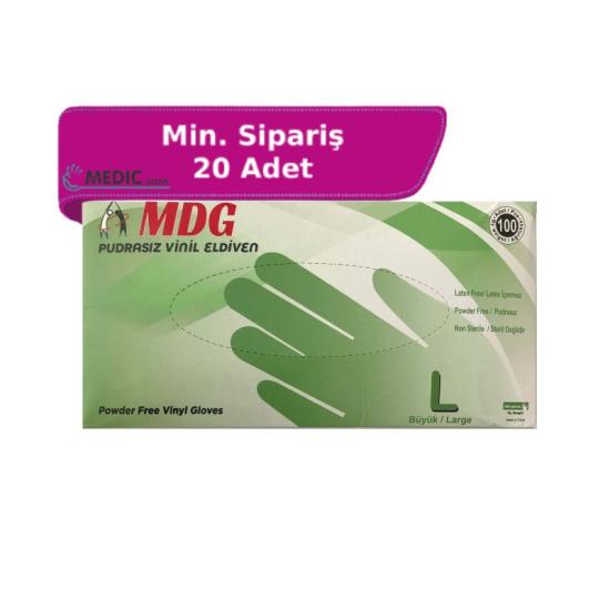 MDG Şeffaf Vinil Eldiven Large (L) 100’lü Paket