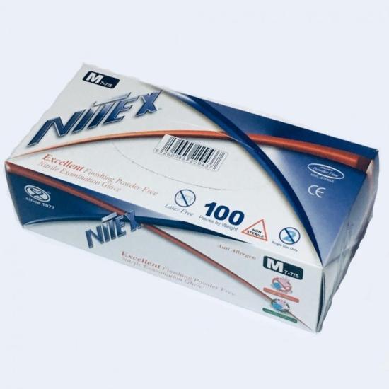 Nitex Mavi Nitril Muayene Eldiveni Medium (M) 100’lü Paket