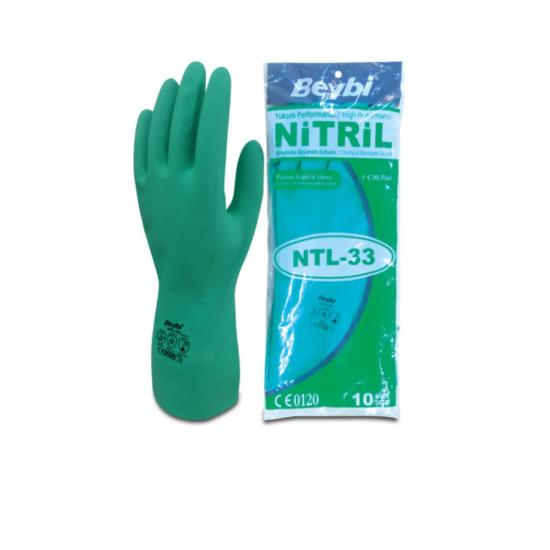Beybi NTL33 Nitril Kimyasal Koruyucu Eldiven