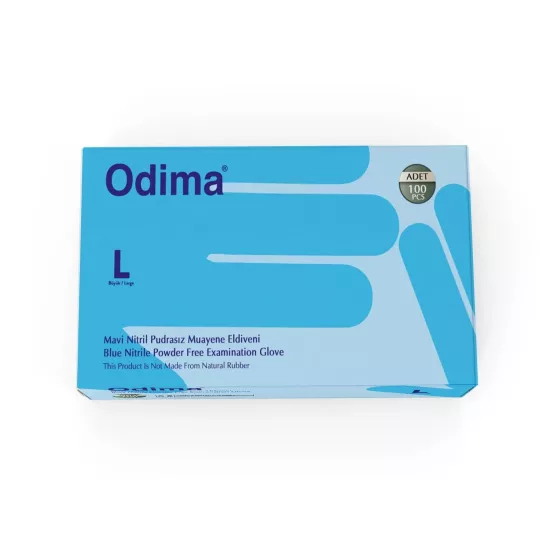 Odima Mavi Nitril Muayene Eldiveni Large (L) 100’lü Paket