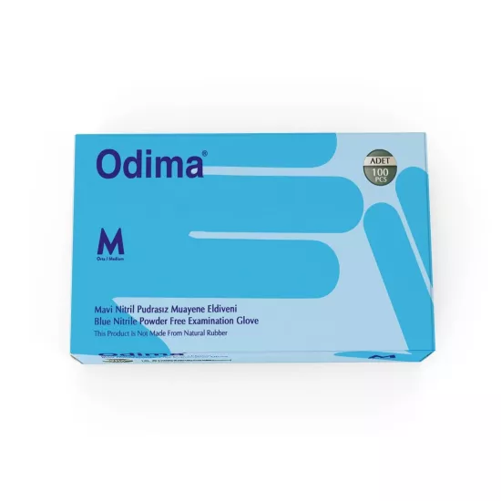 Odima Mavi Nitril Muayene Eldiveni Medium (M) 100’lü Paket
