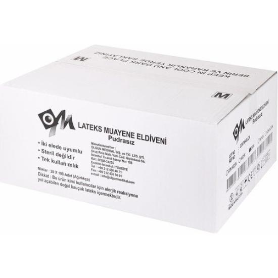 OM Pudrasız Lateks Eldiven Medium (M) 100’lü Paket