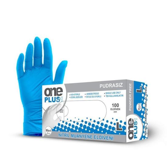 OnePlus Mavi Nitril Muayene Eldiveni Medium (M) 100’lü Paket