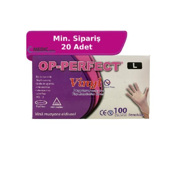 OP-PERFECT Şeffaf Vinil Eldiven Large (L) 100’lü Paket