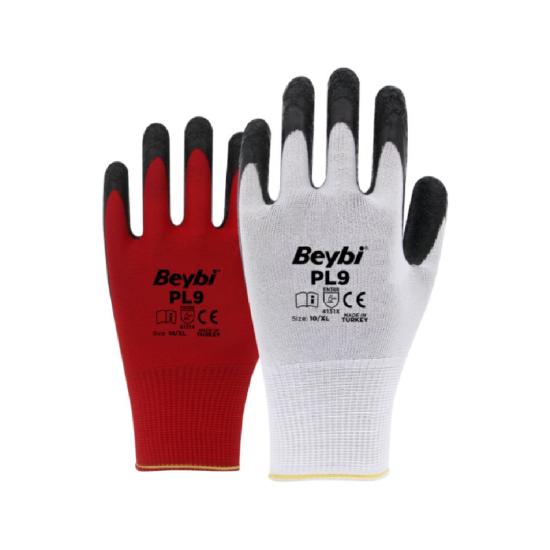 Beybi PL9 Lateks Kaplı Polyester İş Eldiveni