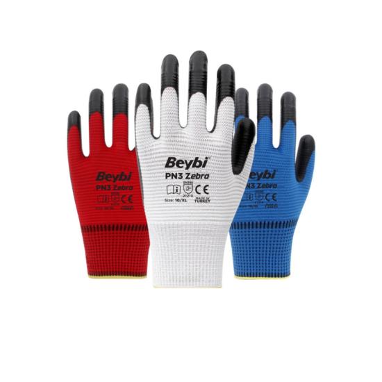 Beybi PN3 Zebra Nitril Kaplı İş Eldiveni