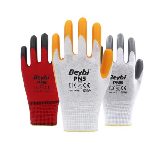 Beybi PN5 Nitril Kaplı Polyester İş Eldiveni