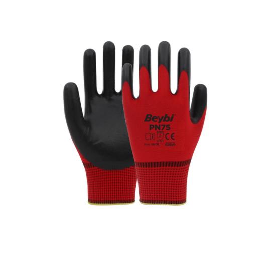 Beybi PN75 Nitril Kaplı Polyester İş Eldiveni
