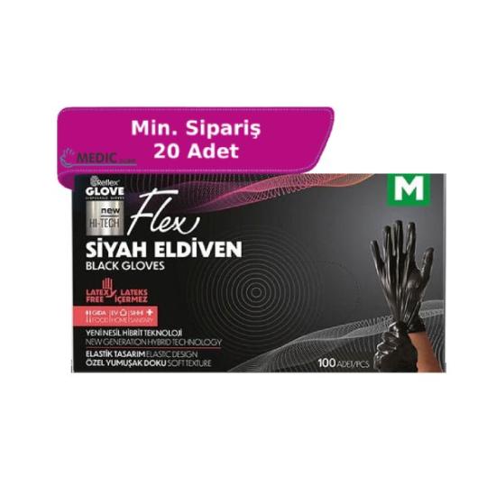 Reflex Flex Hi-Tech Siyah TPE Eldiven Medium (M) 100’lü Paket