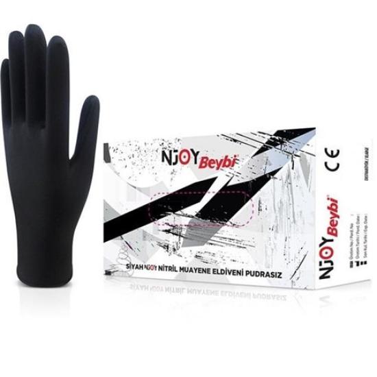 Beybi NJOY Siyah Nitril Eldiven Medium (M) 100’lü Paket