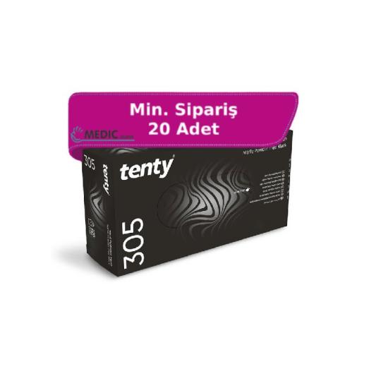 Tenty 305 Siyah Nitril Muayene Eldiveni Medium (M) 100’lü Paket