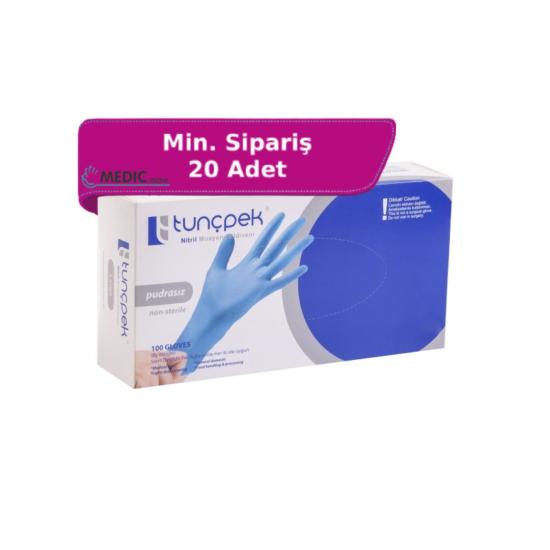 Tunçpek Mavi Nitril Muayene Eldiveni Large (L) 100’lü Paket