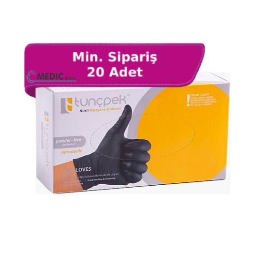 Tunçpek Siyah Nitril Muayene Eldiveni Large (L) 100’lü Paket