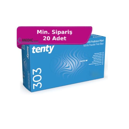 Tenty 303 Mavi Nitril Muayene Eldiveni Small (S) 100’lü Paket